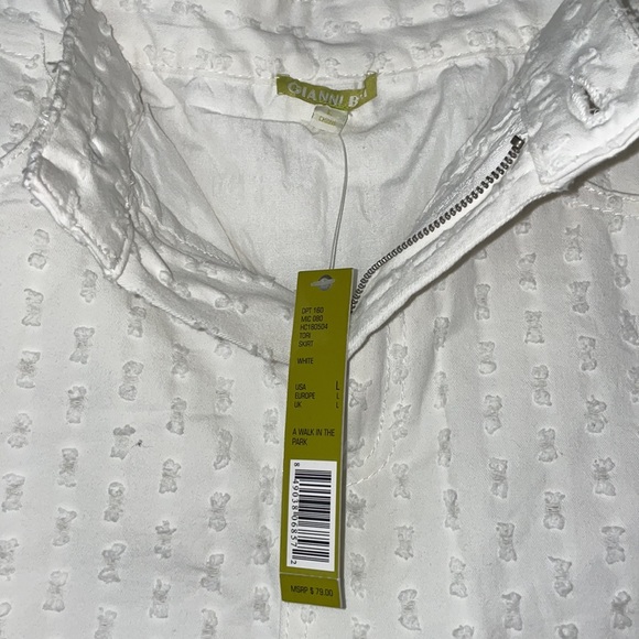 White Distressed Denim Gianni Bini Skirt - Picture 3 of 4